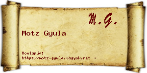 Motz Gyula névjegykártya